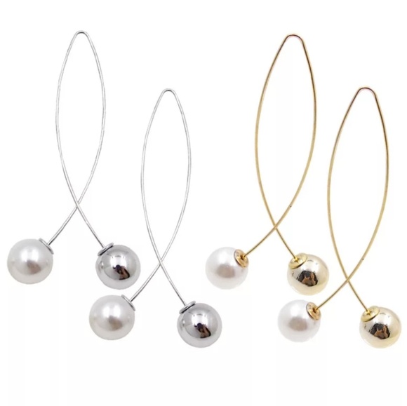 3 Earrings in 1 Gold or Silver Lightweight… - Picture 3 of 5